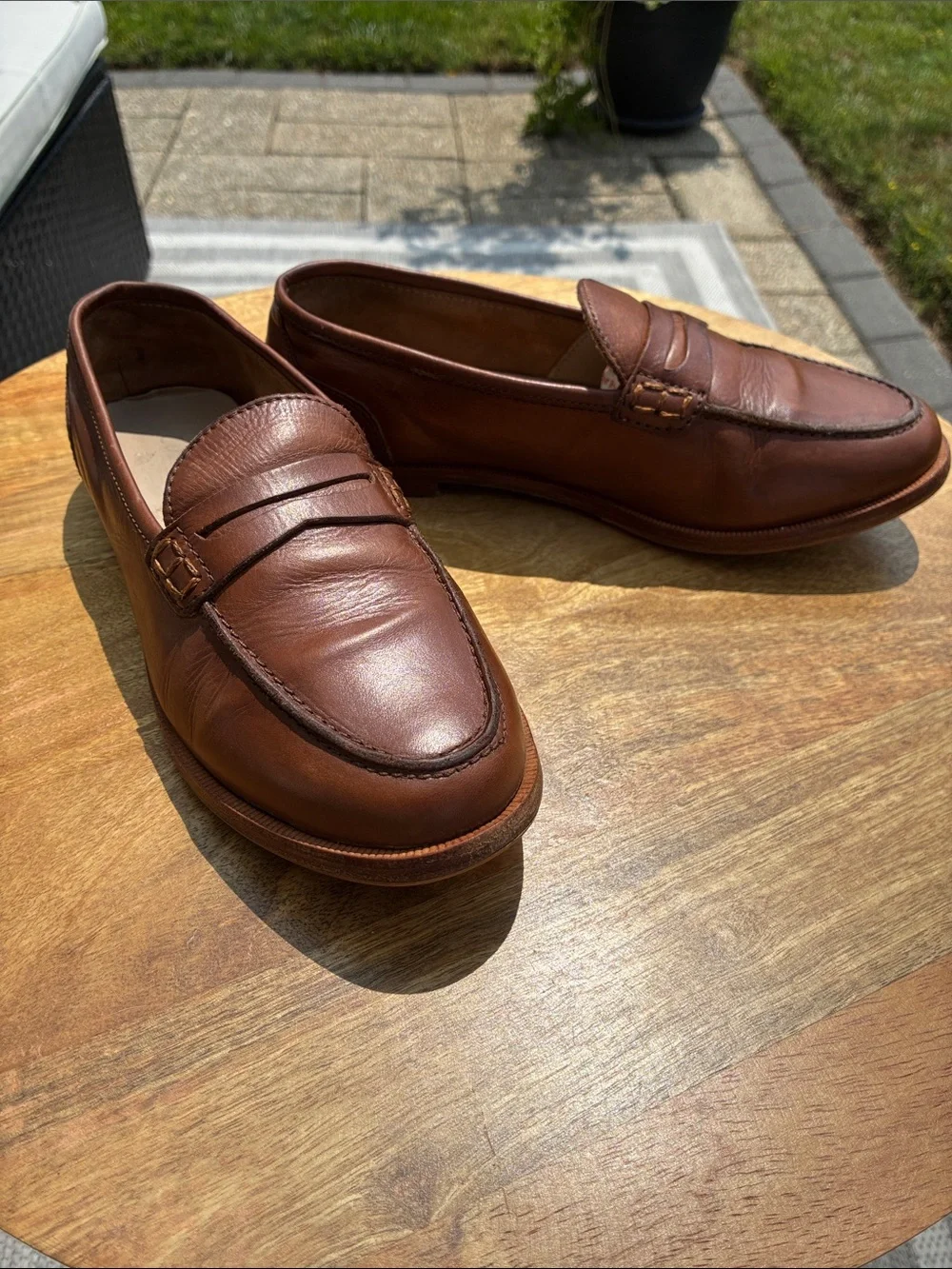 J. Crew Brown leather penny loafer in Burnished Pecan Brown, Style: H8200, 5